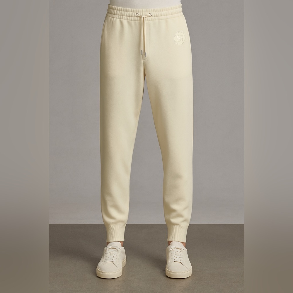 Sandro Paris Jogger Sweatpants Cream Ivory‎ Logo Lounge Pants NWT